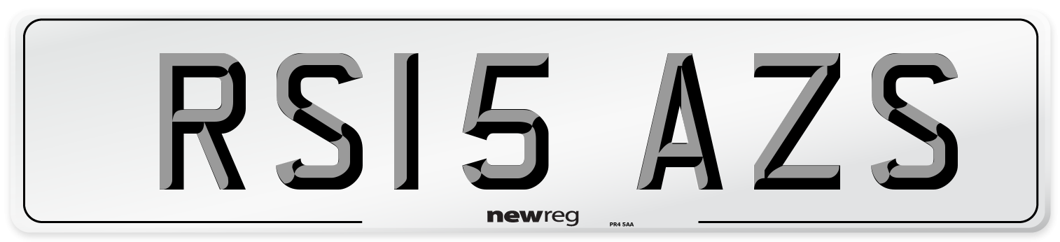 RS15 AZS Number Plate from New Reg